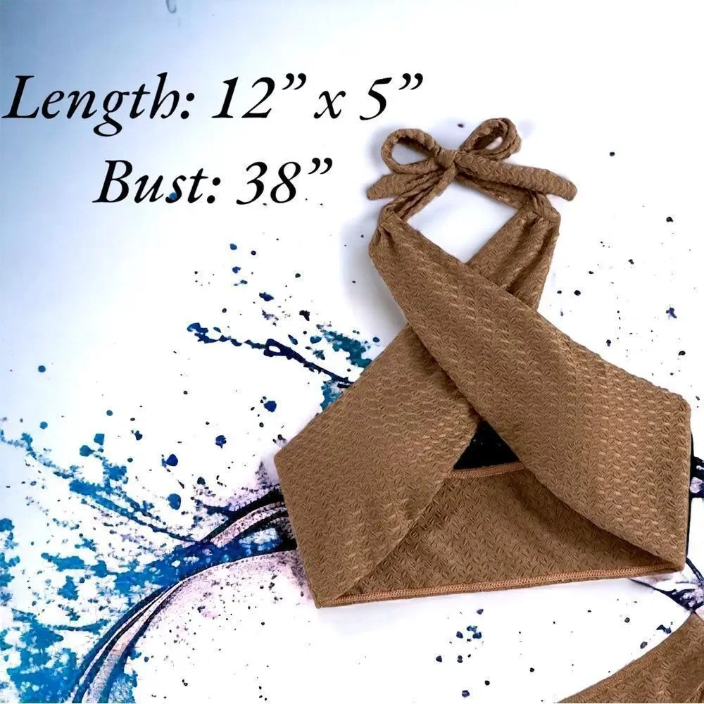 Chic Brown Bikini Swimwear l Cris-cross bikini & sarong l NWOT